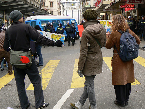 Manifestation anti-Wef de Genève
